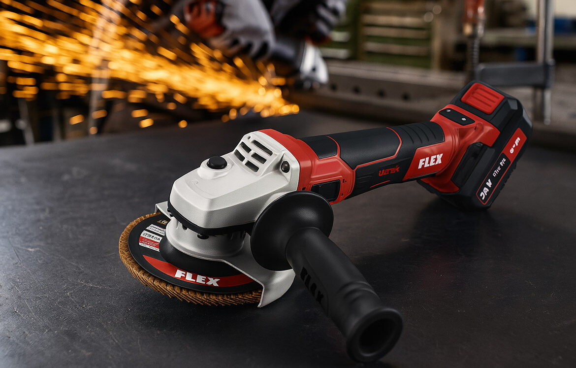 kotna-brusilka kumulatorska kotna brusilka z vgrajeno soft start funkcijo za varen in nadzorovan zagon električnega orodja.